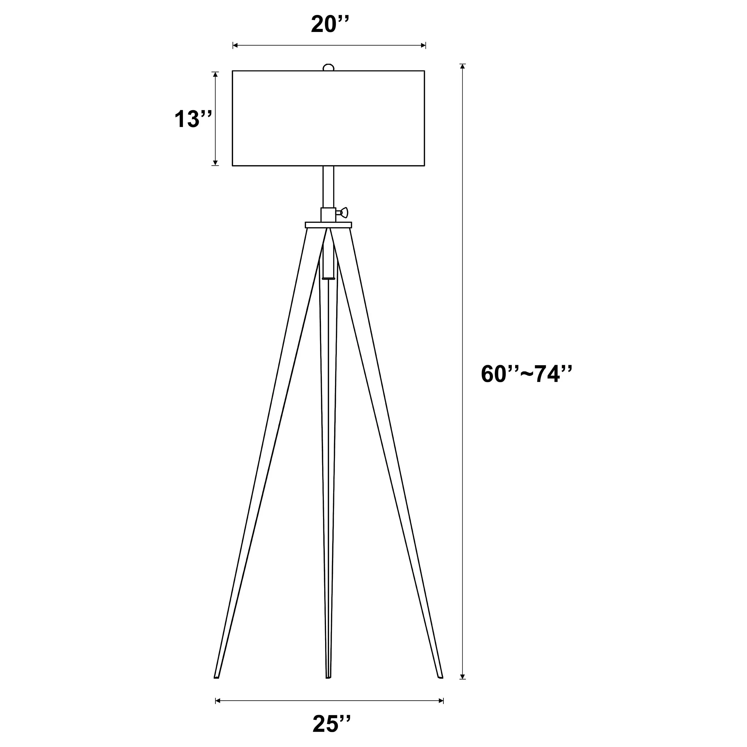 Harrington 60-inch Drum Shade Metal Tripod Floor Lamp Black