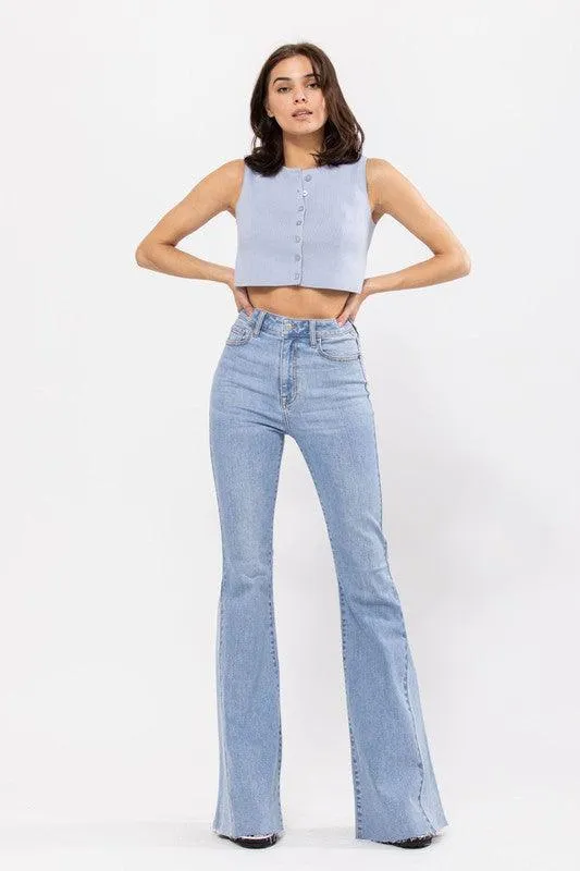 High Rise Side Insert Super Flare Jean