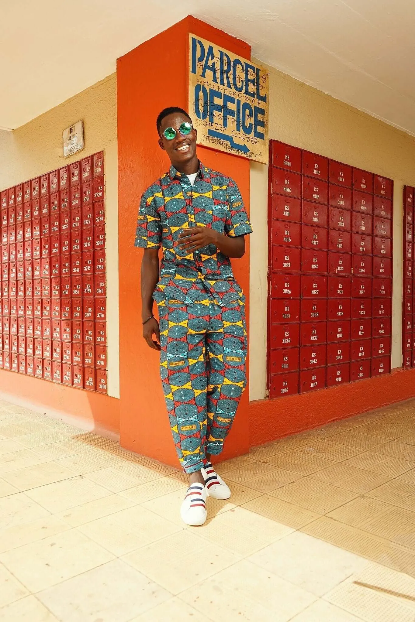 Highlife Blue African Print Short Sleeve Shirt