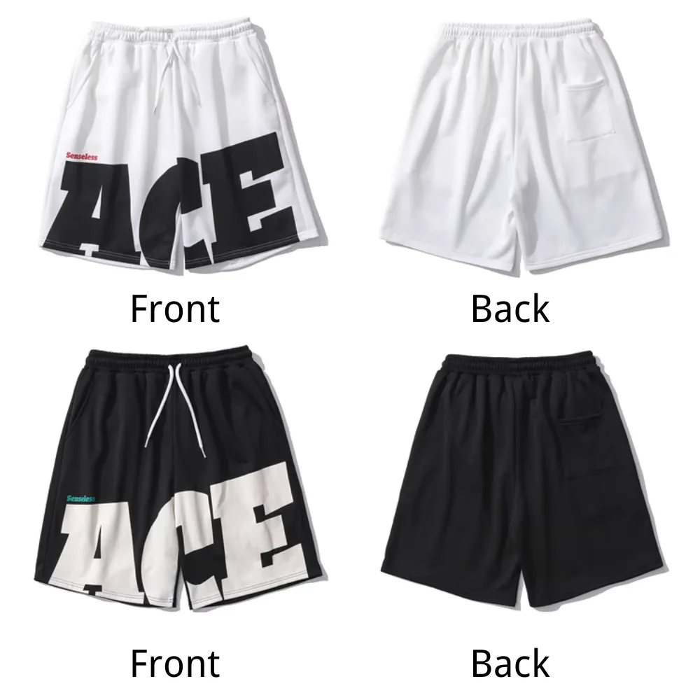 Hip Hop Letter Print Track Shorts