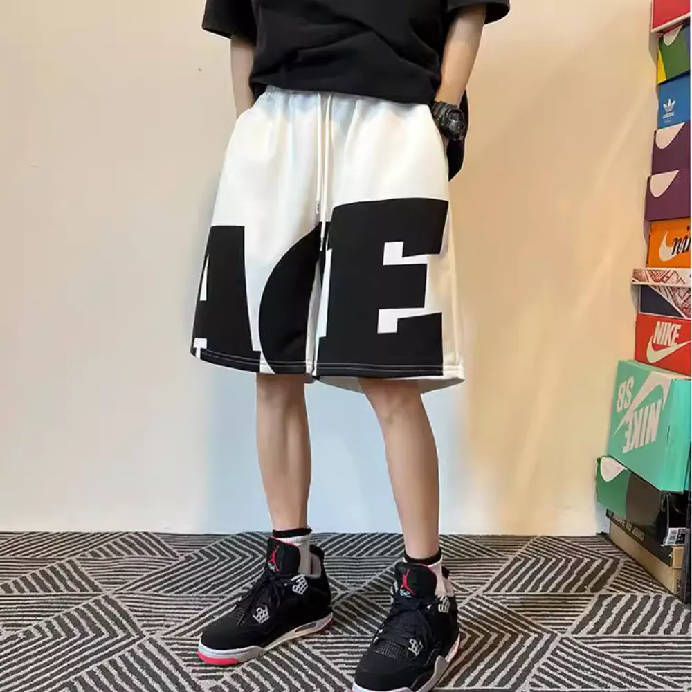 Hip Hop Letter Print Track Shorts