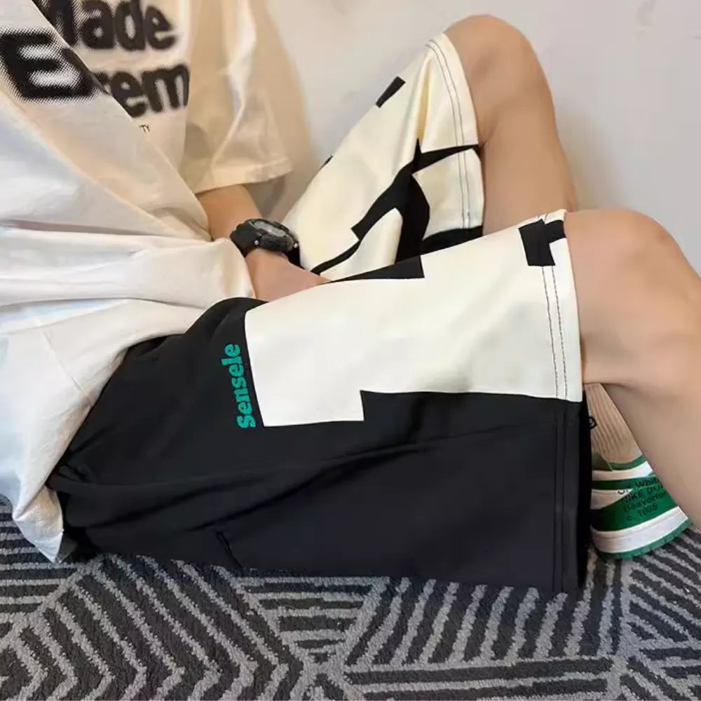 Hip Hop Letter Print Track Shorts