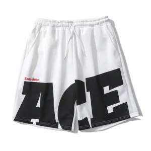 Hip Hop Letter Print Track Shorts