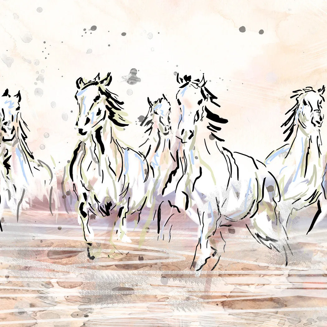 Horses Art Print, Equestrian Painting