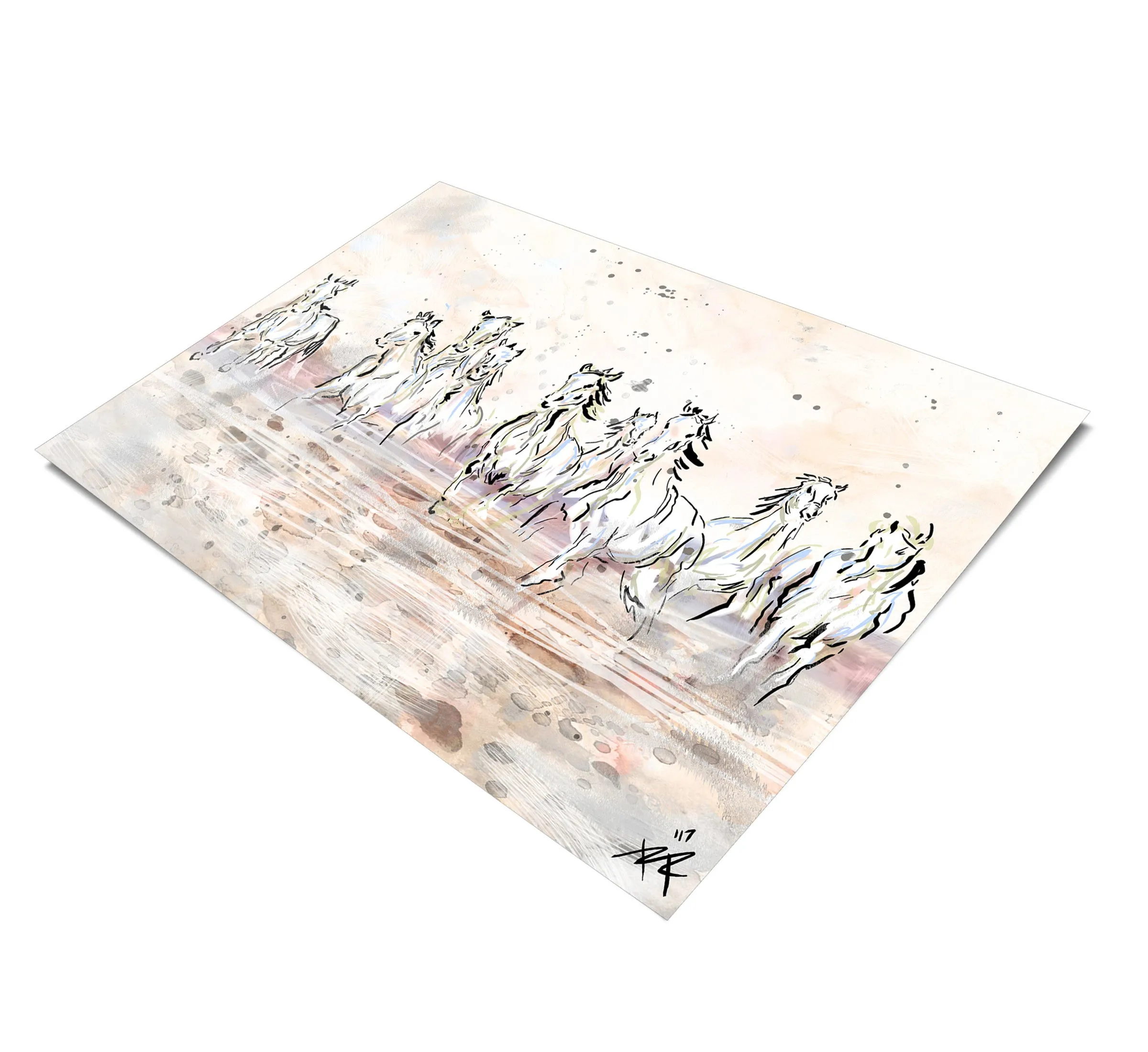 Horses Art Print, Equestrian Painting