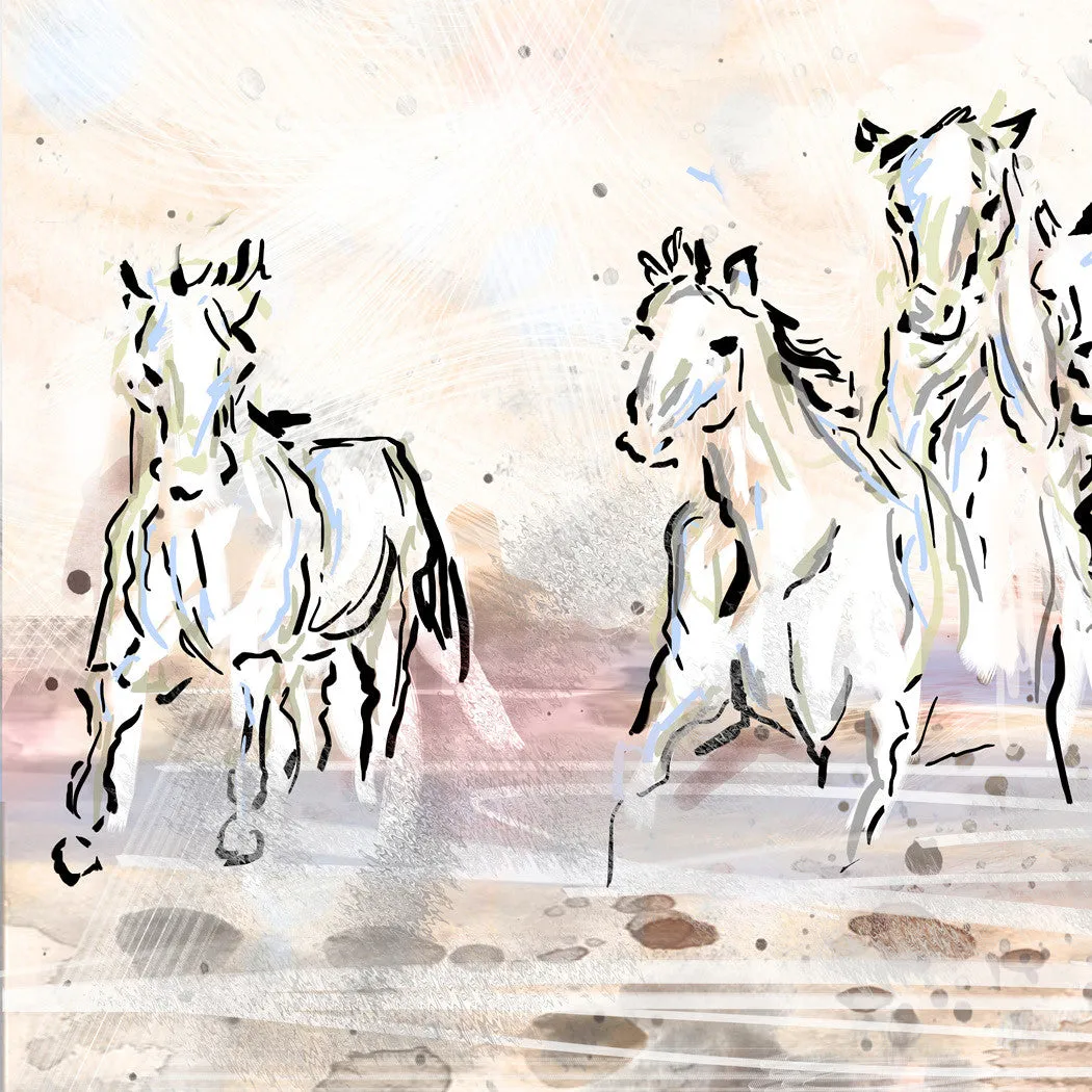 Horses Art Print, Equestrian Painting
