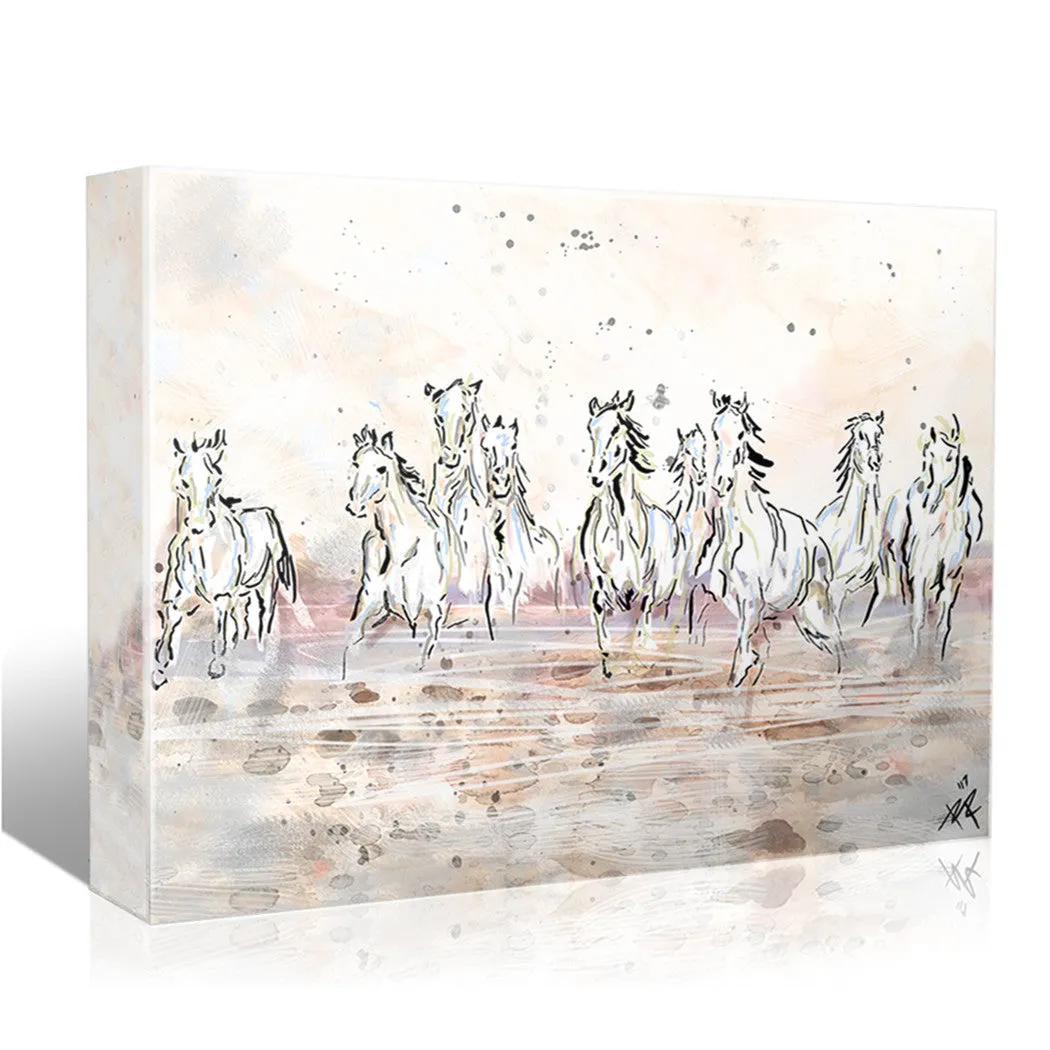 Horses Art Print, Equestrian Painting