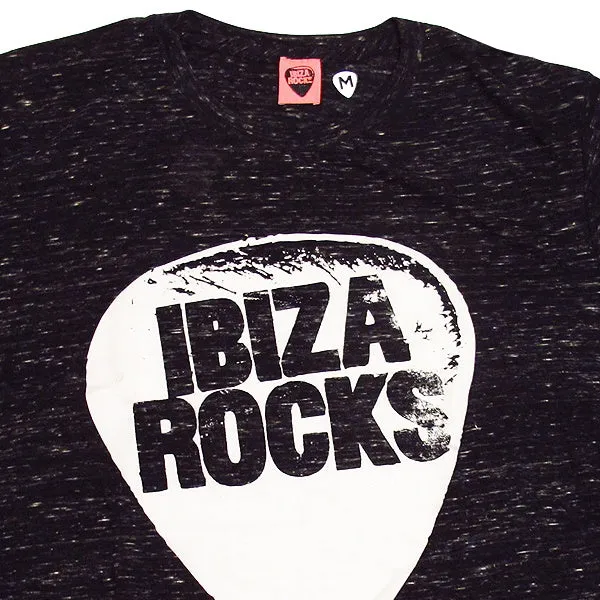 Ibiza Rocks Black Marbled Men's Logo T-Shirt