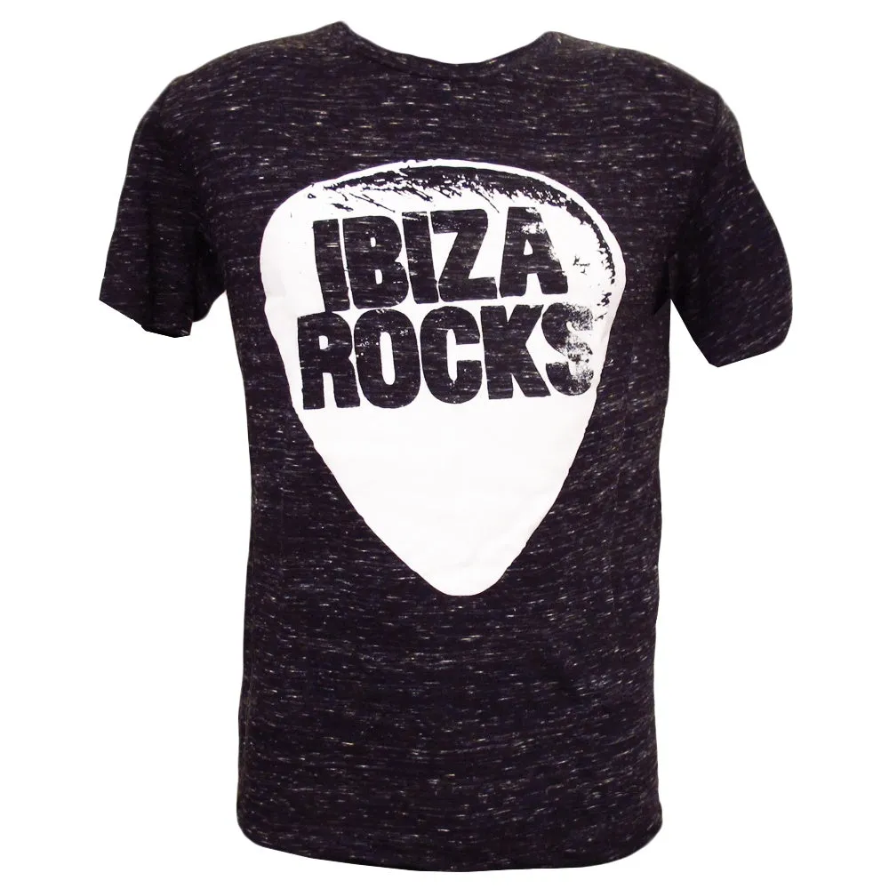 Ibiza Rocks Black Marbled Men's Logo T-Shirt