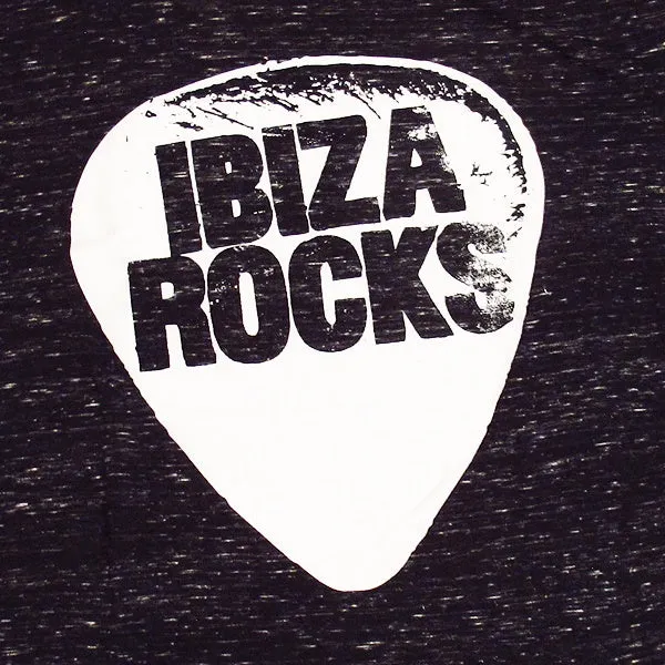 Ibiza Rocks Black Marbled Men's Logo T-Shirt
