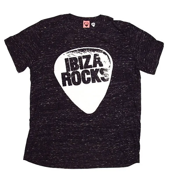 Ibiza Rocks Black Marbled Men's Logo T-Shirt