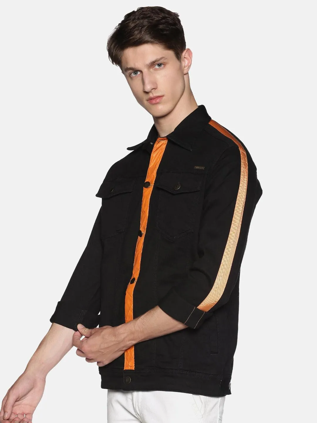 Impackt Men's Full Sleeves Denim Jackets With Mid & Side Tape