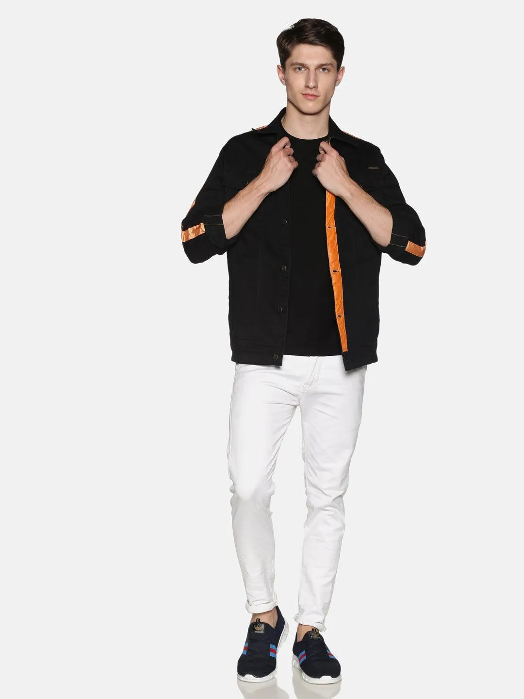 Impackt Men's Full Sleeves Denim Jackets With Mid & Side Tape