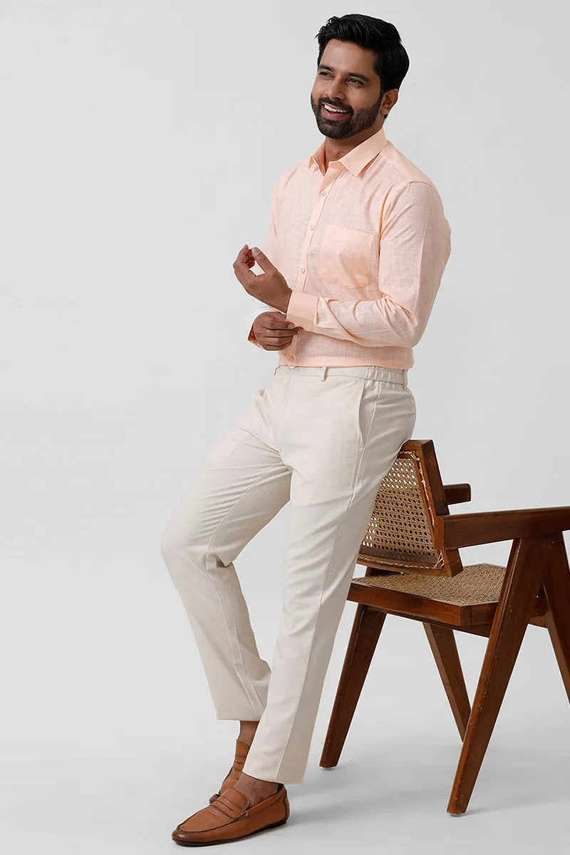 Indo Cotton - Orange Formal Shirts For Men | Ariser