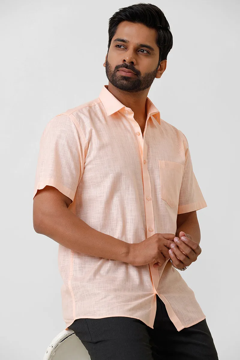 Indo Cotton - Orange Formal Shirts For Men | Ariser