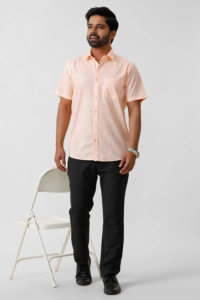Indo Cotton - Orange Formal Shirts For Men | Ariser