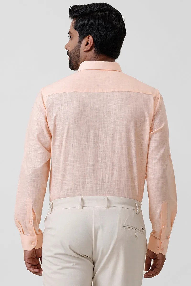 Indo Cotton - Orange Formal Shirts For Men | Ariser