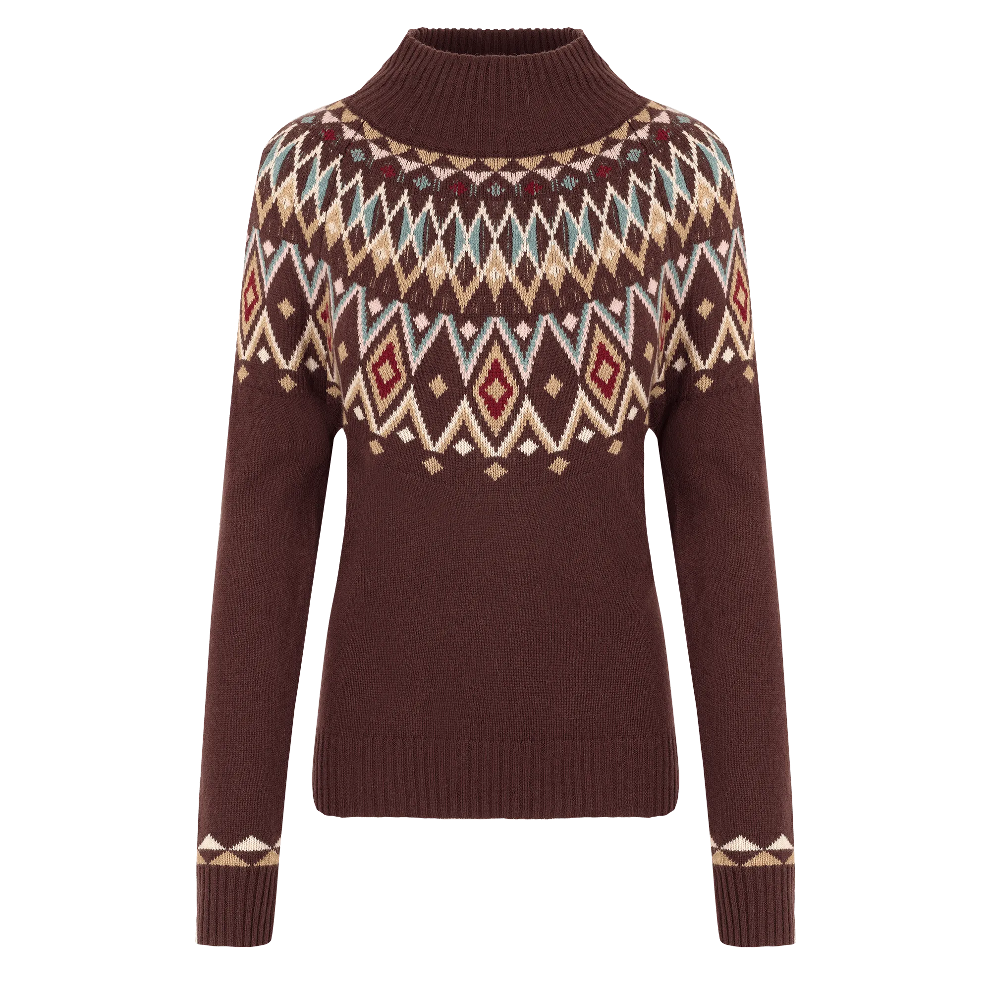 Indu Eco Mock Neck Sweater - Merlot