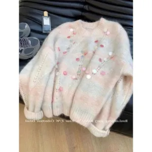 INSTOCK-Maillard sequined round neck pullover sweater