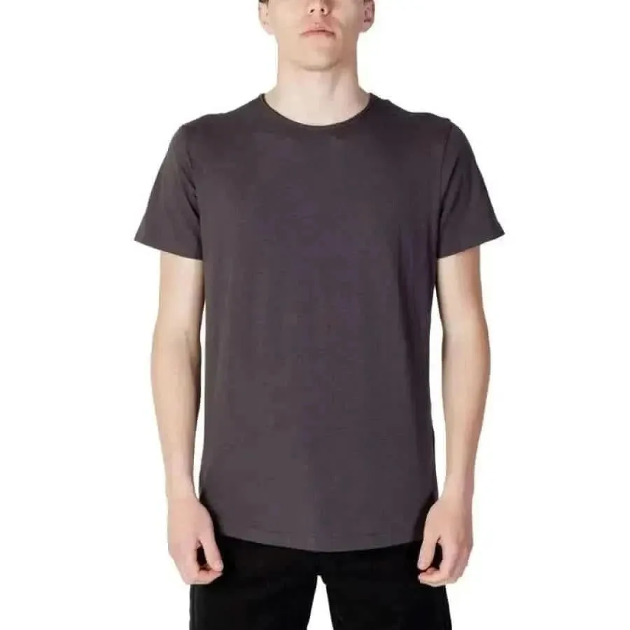 Jack & Jones Grey Round Neck Men's T-Shirt