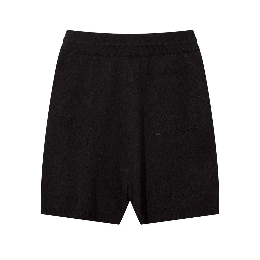Jacquard Letter Wool Shorts For Men