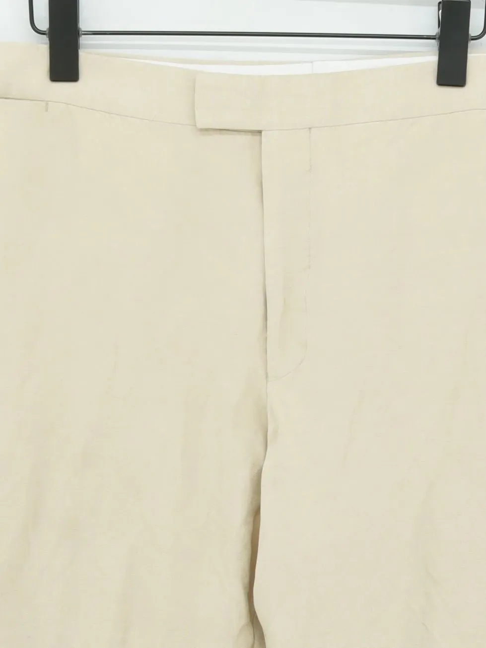 Jaeger Men's Suit Trousers W 42 in Cream Silk with Linen, Polyester