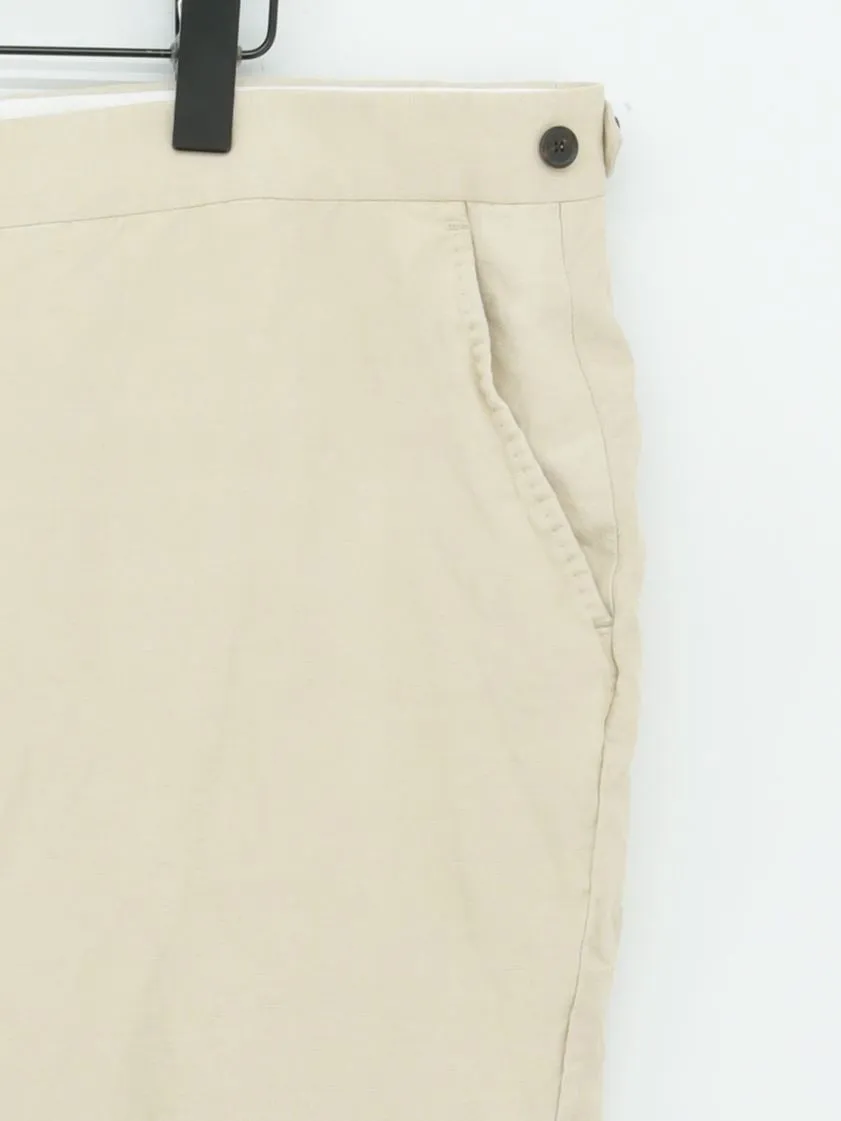 Jaeger Men's Suit Trousers W 42 in Cream Silk with Linen, Polyester