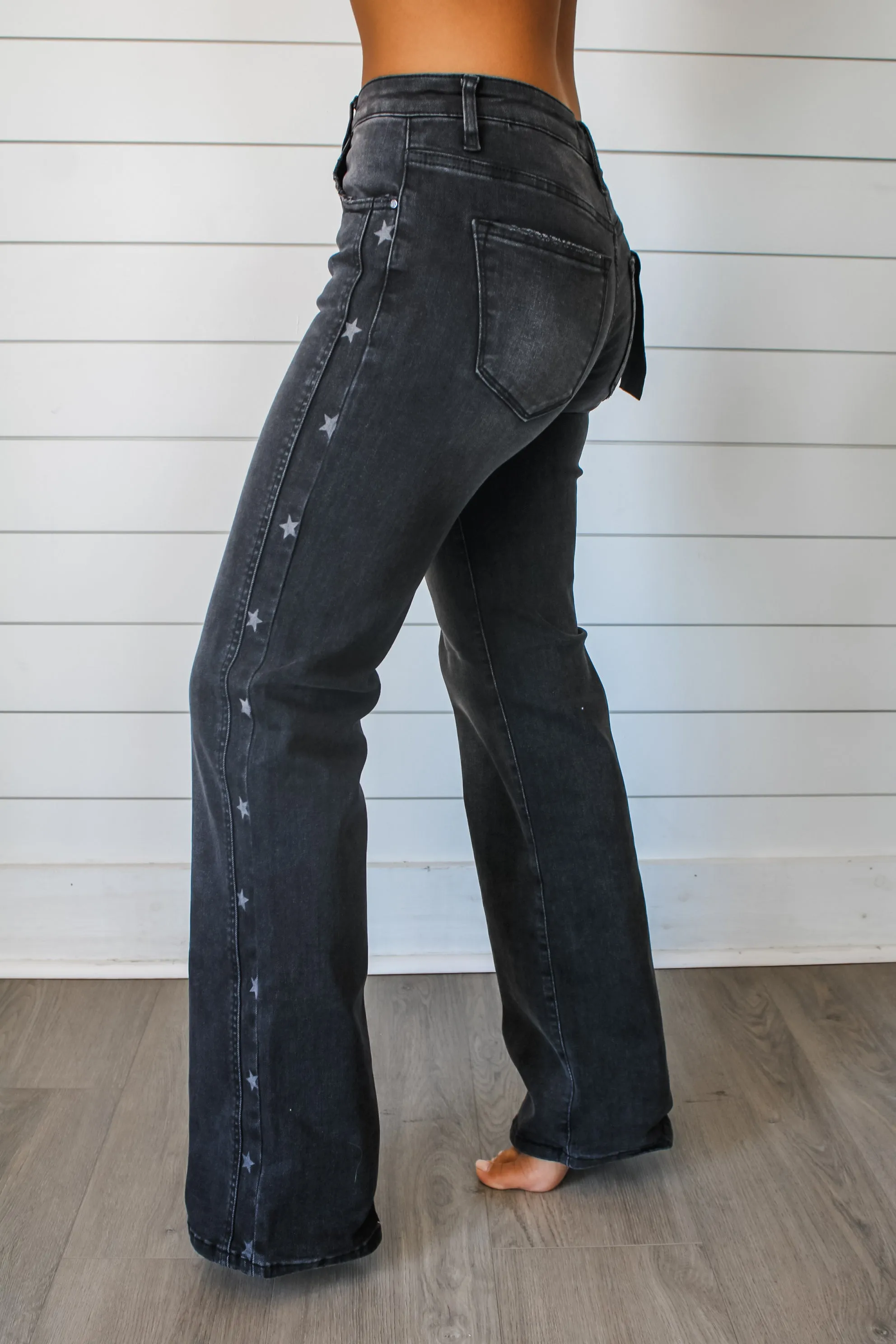 Jordy Star Print Jean • Black