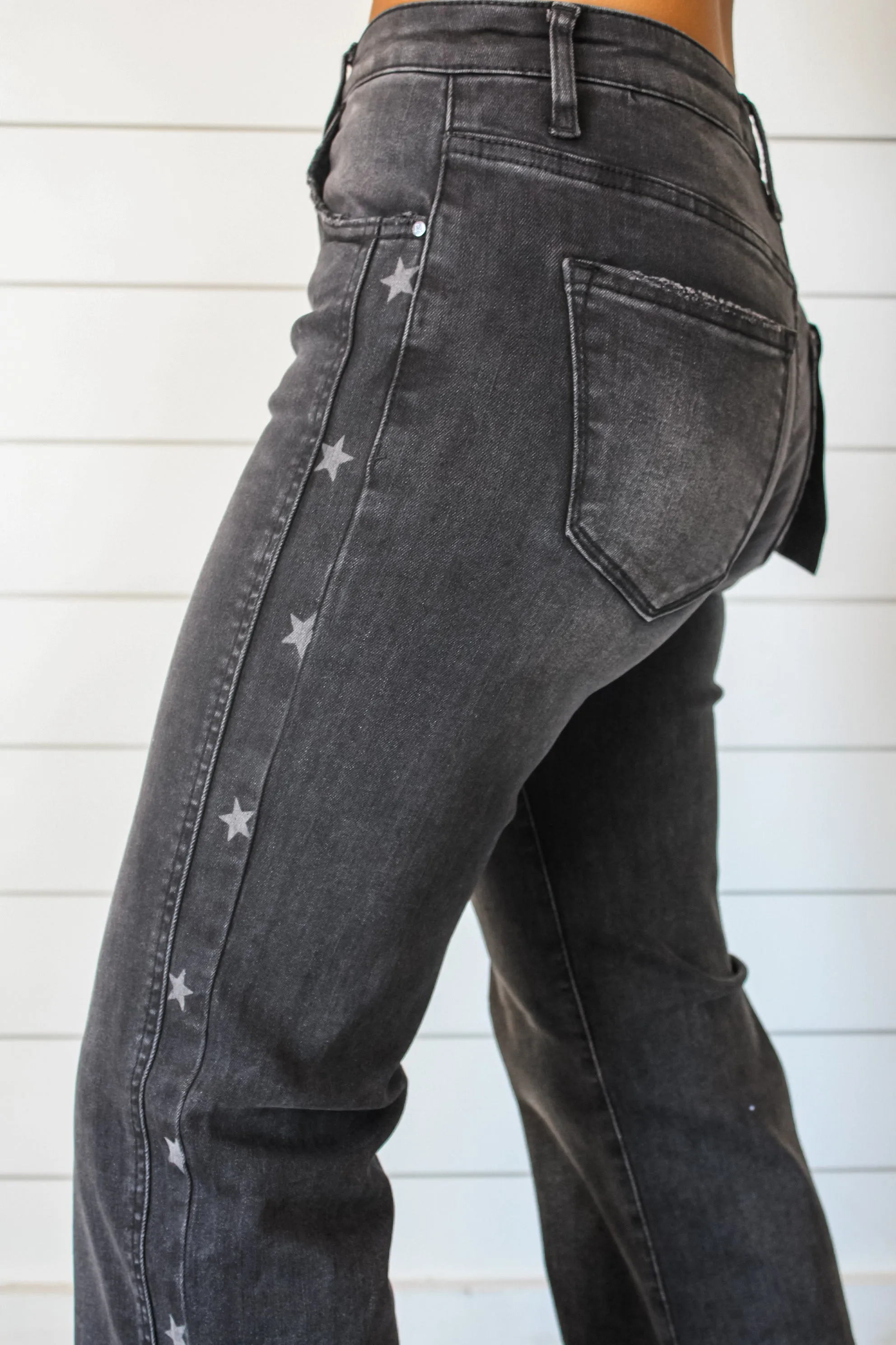 Jordy Star Print Jean • Black