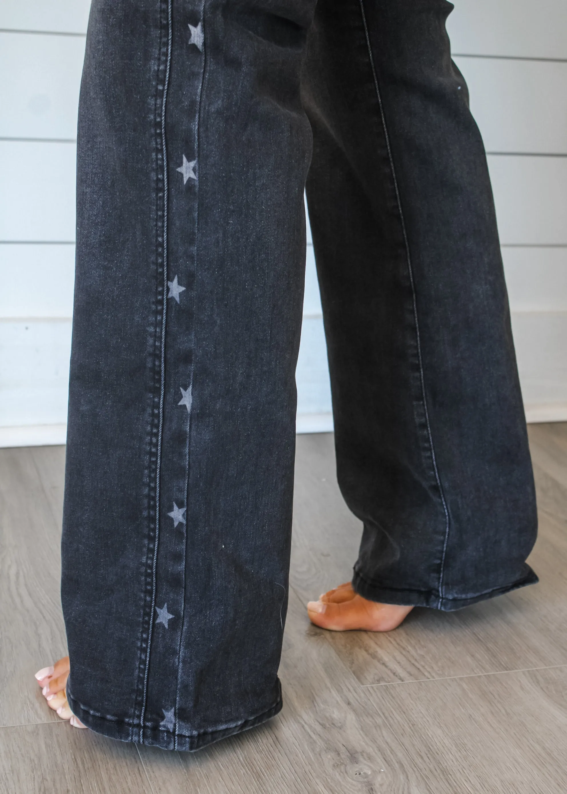 Jordy Star Print Jean • Black