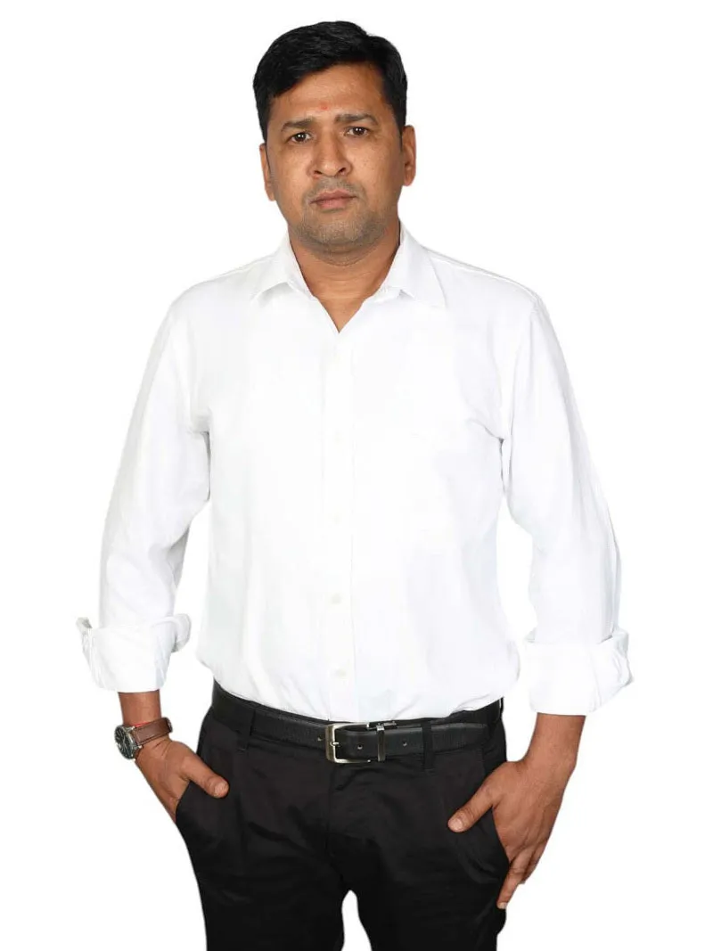 JUMP USA Men White Solid Cotton Formal Shirts