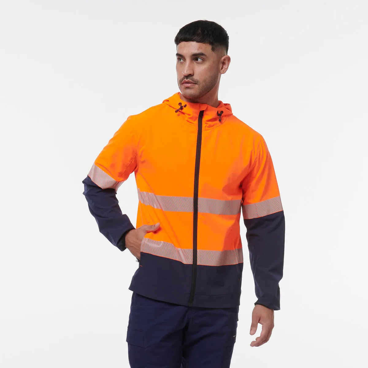KingGee Men's Hi Vis Repel Jacket - Orange/Navy