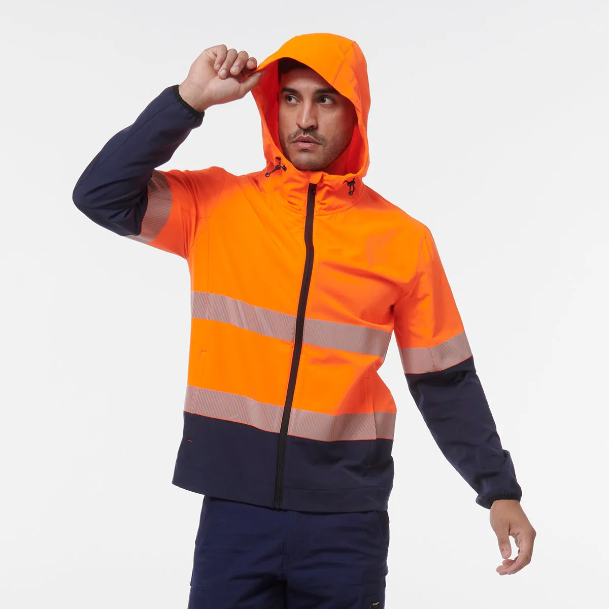 KingGee Men's Hi Vis Repel Jacket - Orange/Navy