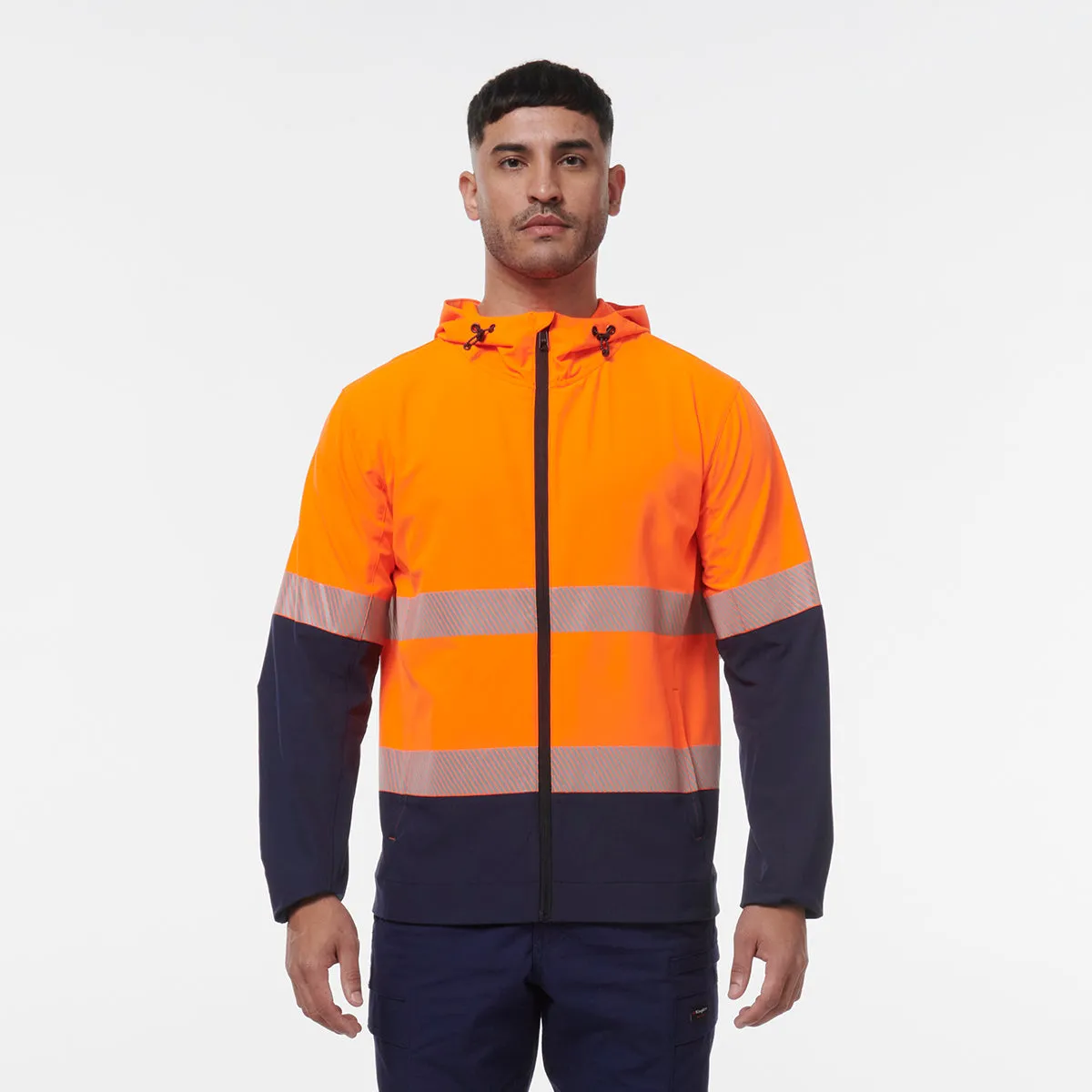 KingGee Men's Hi Vis Repel Jacket - Orange/Navy