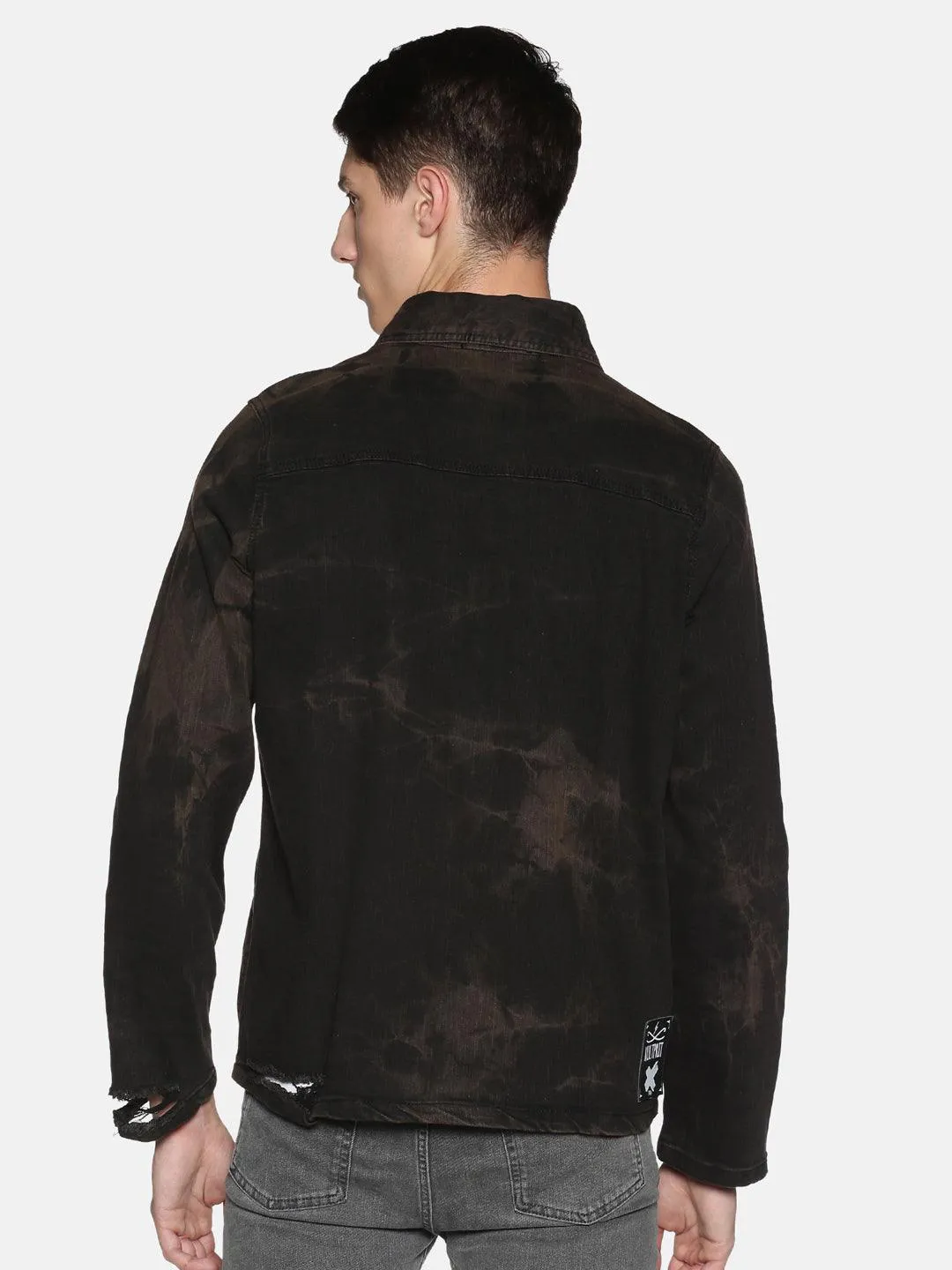 Kultprit Men's Full Sleeves Denim Jackets With Tie & Dye