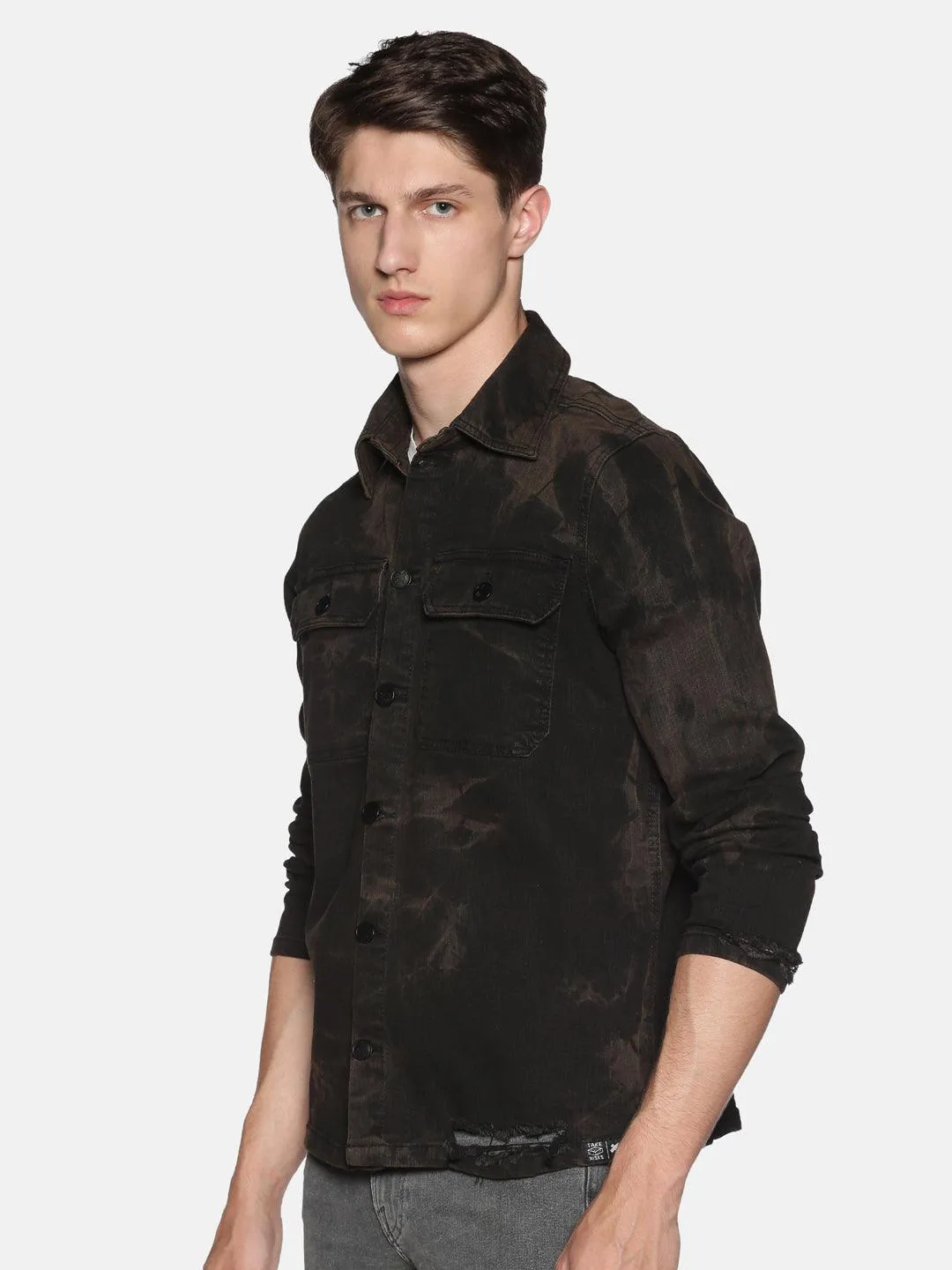 Kultprit Men's Full Sleeves Denim Jackets With Tie & Dye
