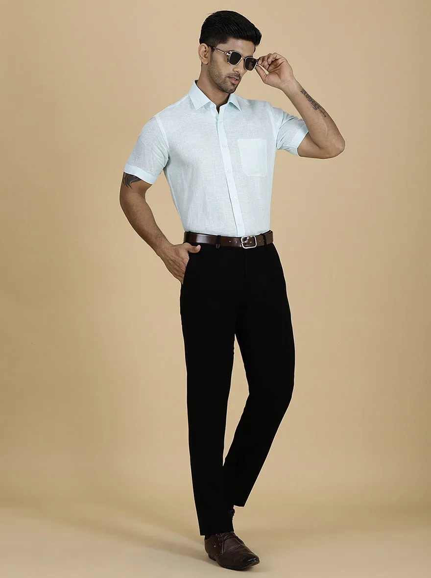 Light Blue Solid Regular Fit Formal Shirt | JadeBlue