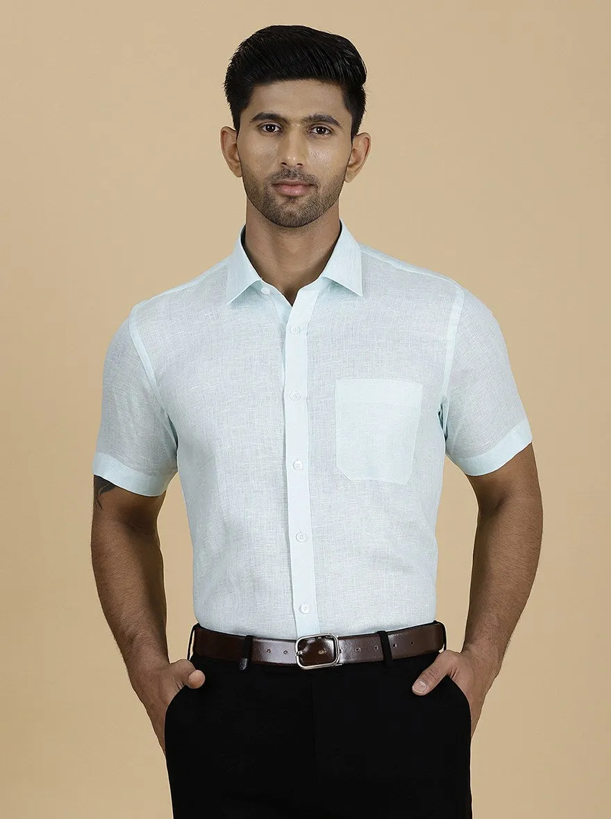 Light Blue Solid Regular Fit Formal Shirt | JadeBlue