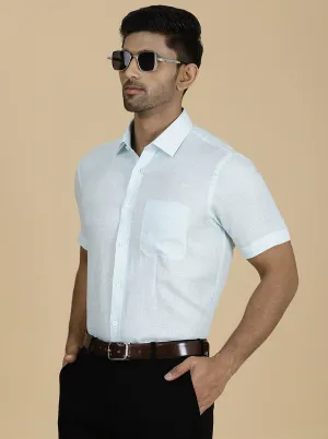 Light Blue Solid Regular Fit Formal Shirt | JadeBlue