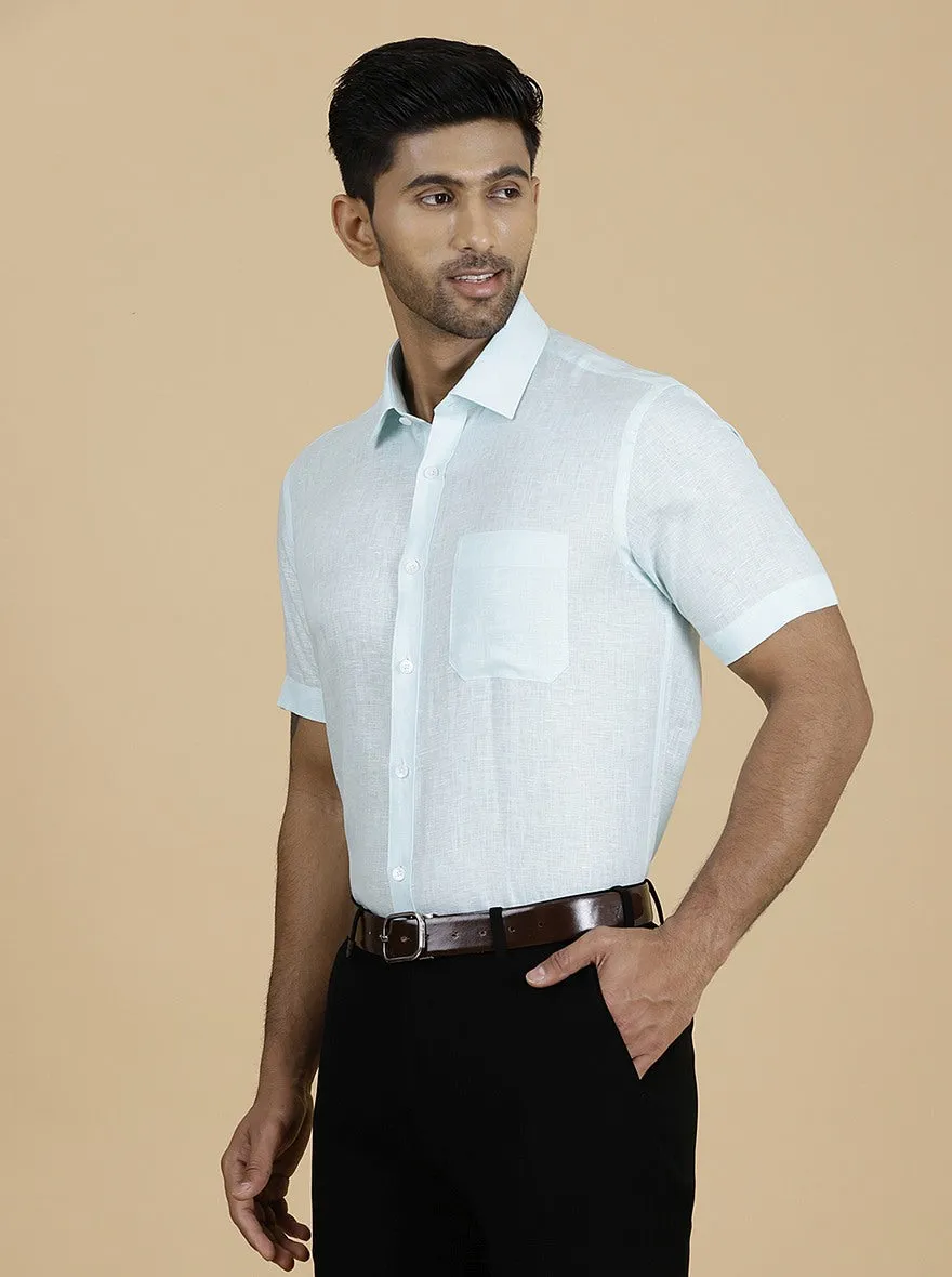 Light Blue Solid Regular Fit Formal Shirt | JadeBlue