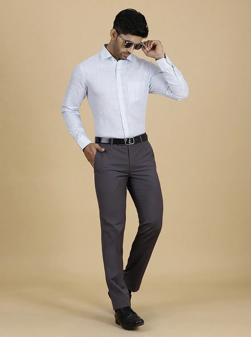 Light Blue Striped Regular Fit Formal Shirt | JadeBlue