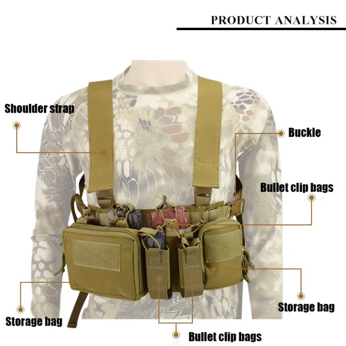 Lightweight 1000D Camouflage Chest Hanging Multifunctional Vest
