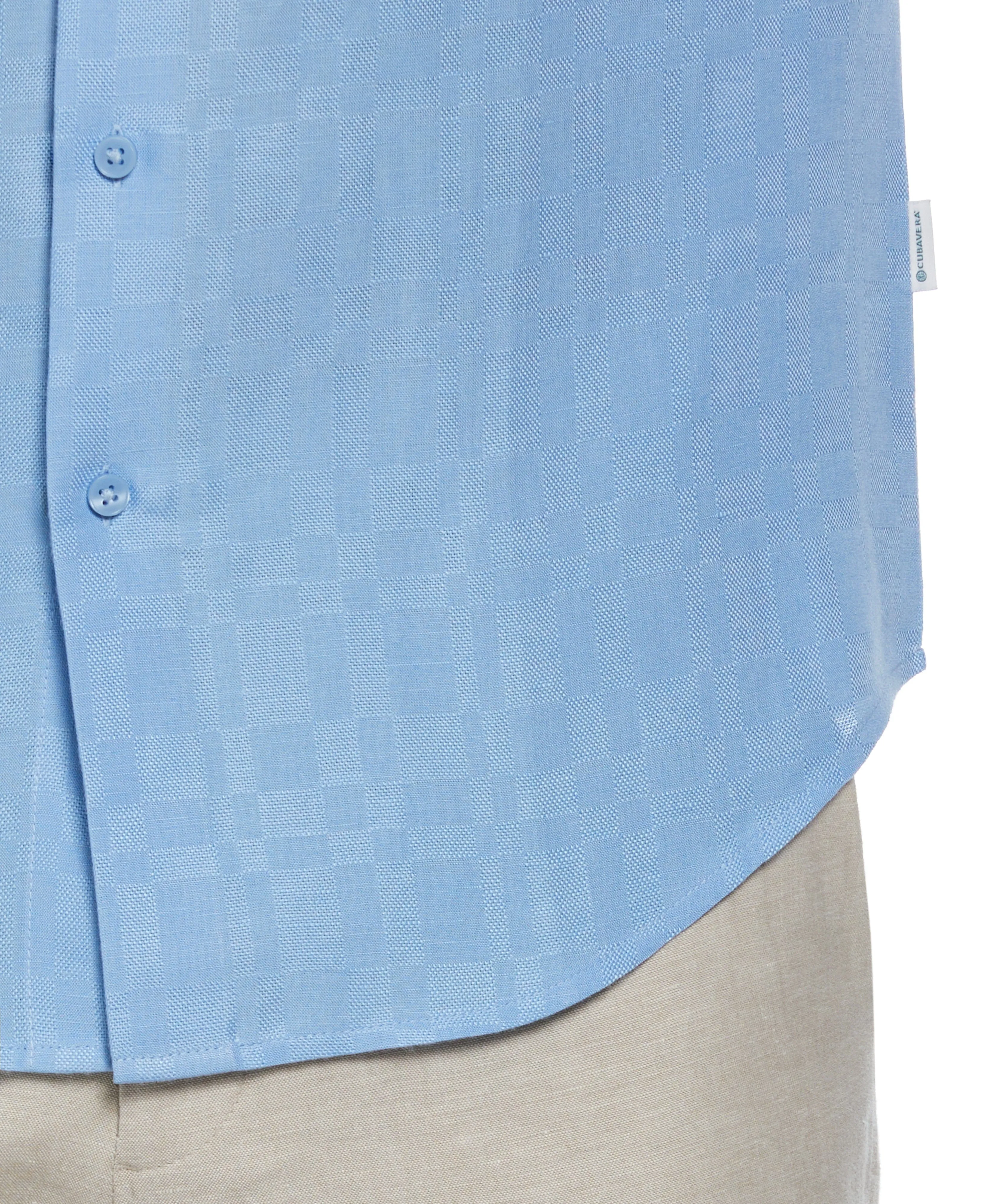 Linen Blend Plaid Dobby Shirt