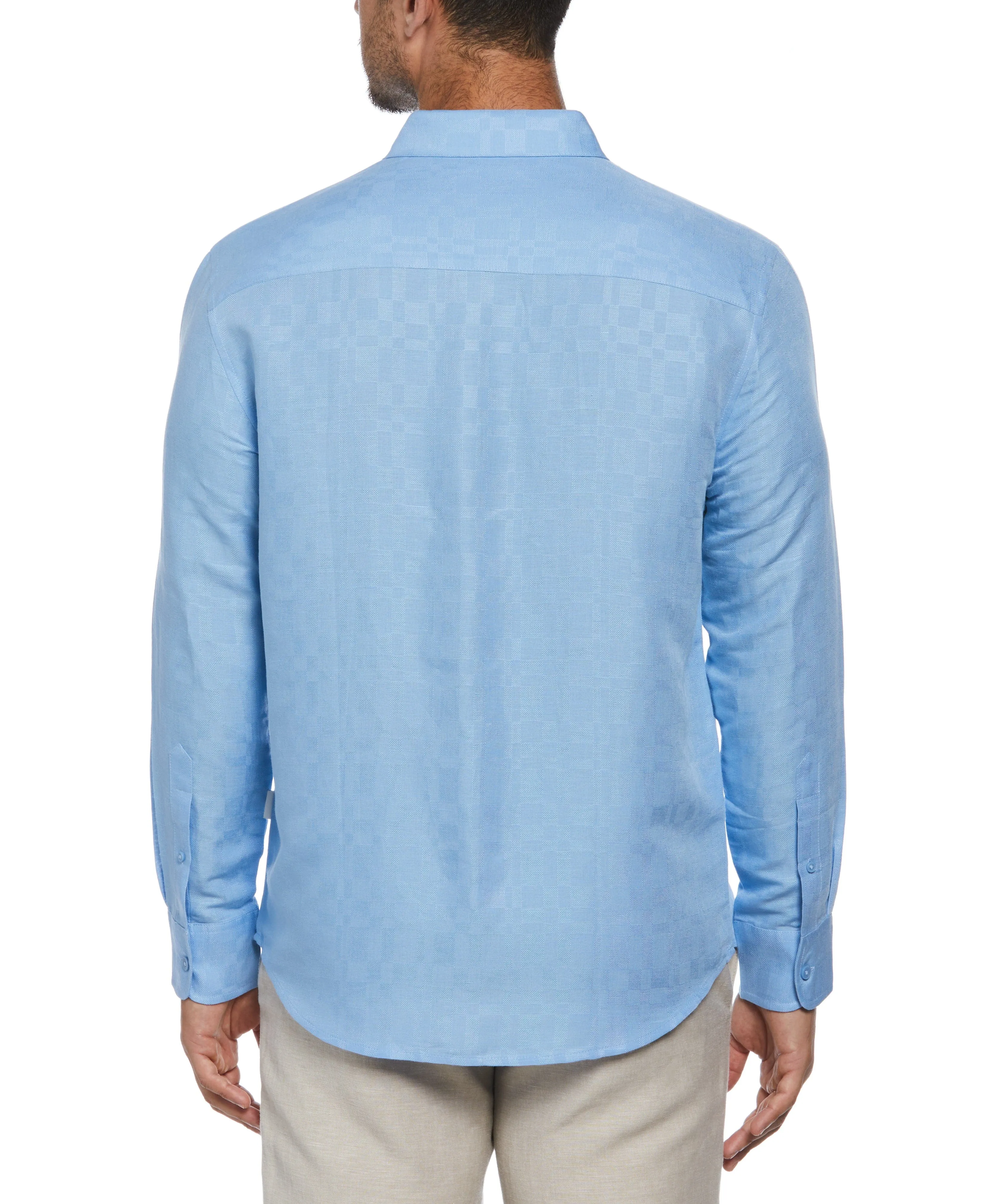 Linen Blend Plaid Dobby Shirt