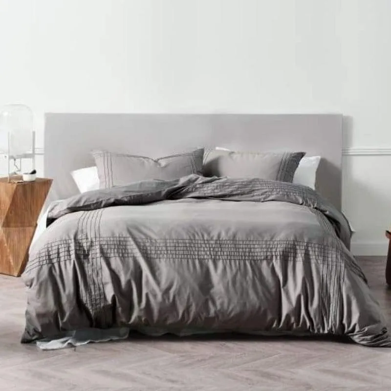 Linen House Grey Mayfair Duvet Cover Set