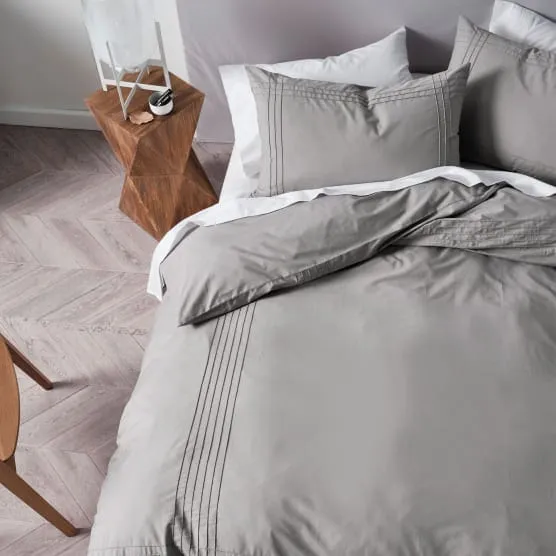 Linen House Grey Mayfair Duvet Cover Set