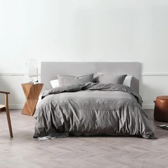 Linen House Grey Mayfair Duvet Cover Set