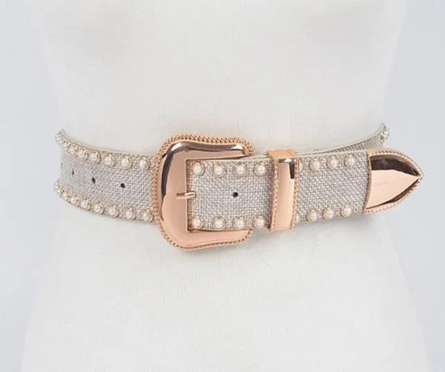 Linen Studded Belt