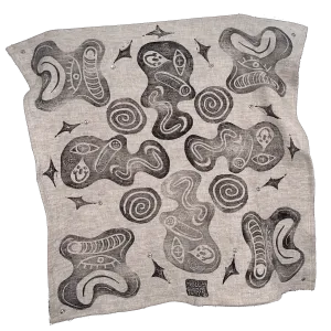 Lino Blockprint Linen Scarf / Altar Cloth
