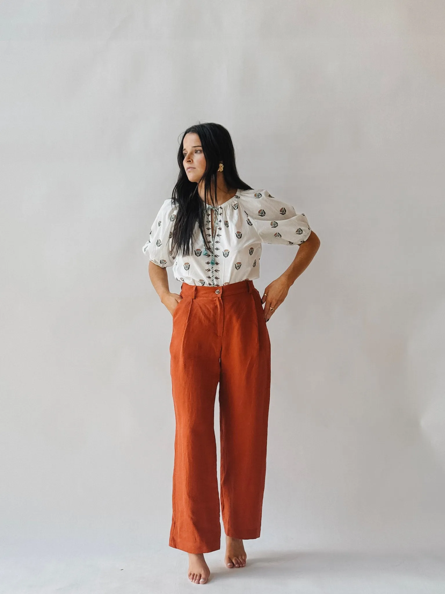 Lotus Linen Drape Pant